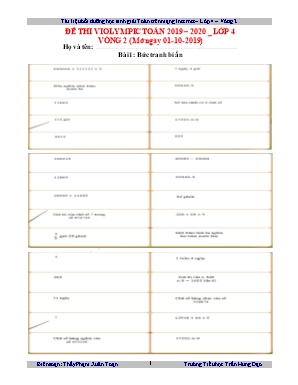 Đề thi ViOlympic Toán Lớp 4 - Năm học 2019-2020 (Vòng 2)